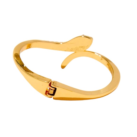 Gold-Tone Textured Snake Cuff Bracelet - NWT - Picture 2 of 2